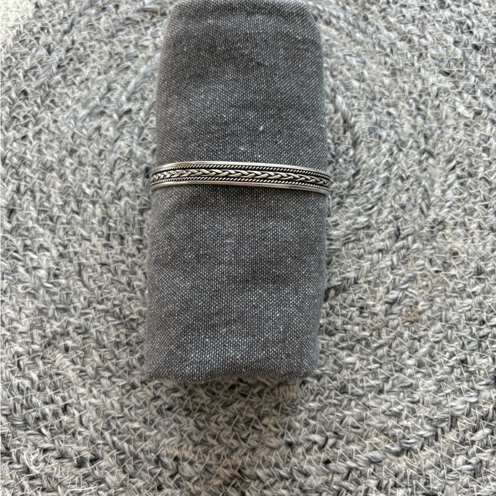 Vintage Sterling Silver Braided Cuff Bracelet
